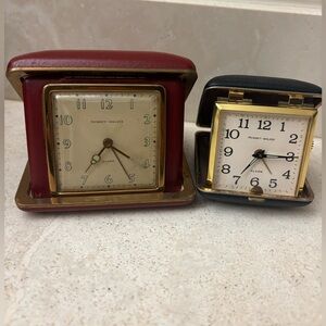 Phinney Walker Vintage Travel Clocks Set of 2